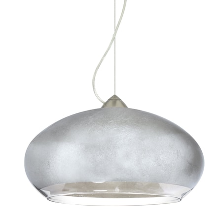 Brio 14 Cord Pendant, Silver Foil, Satin Nickel Finish, 1x9W LED